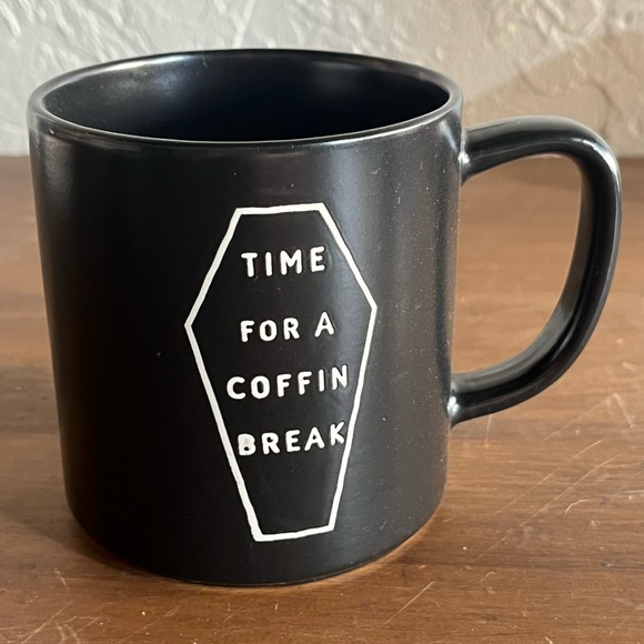 Other - ⚰️🦇”Time for a Coffin Break” Black and White Ceramic Halloween Pun Coffee Mug⚰️🦇